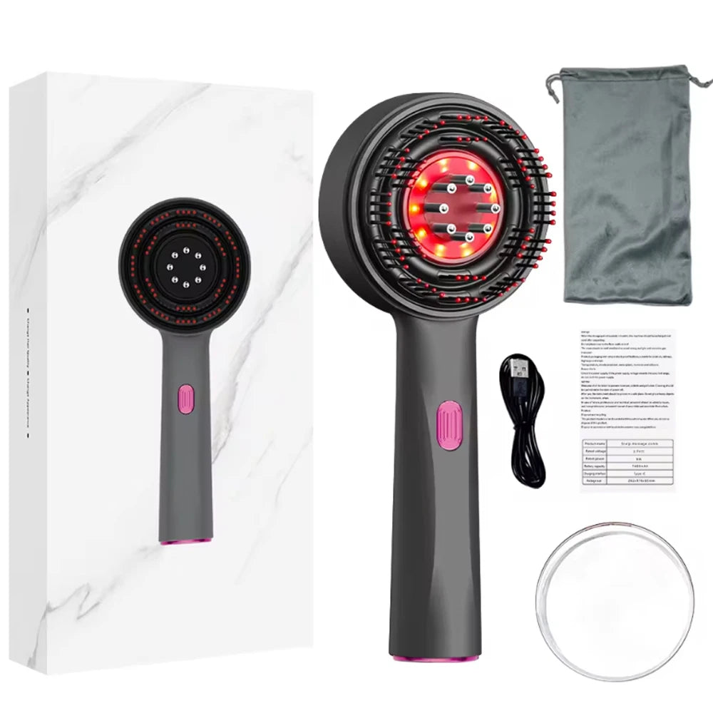Azura™ | Electric scalp massage comb - Red light and oil applicator - Anti-hair loss and hair growth