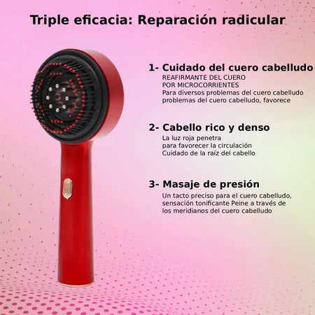 Azura™ | Electric scalp massage comb - Red light and oil applicator - Anti-hair loss and hair growth