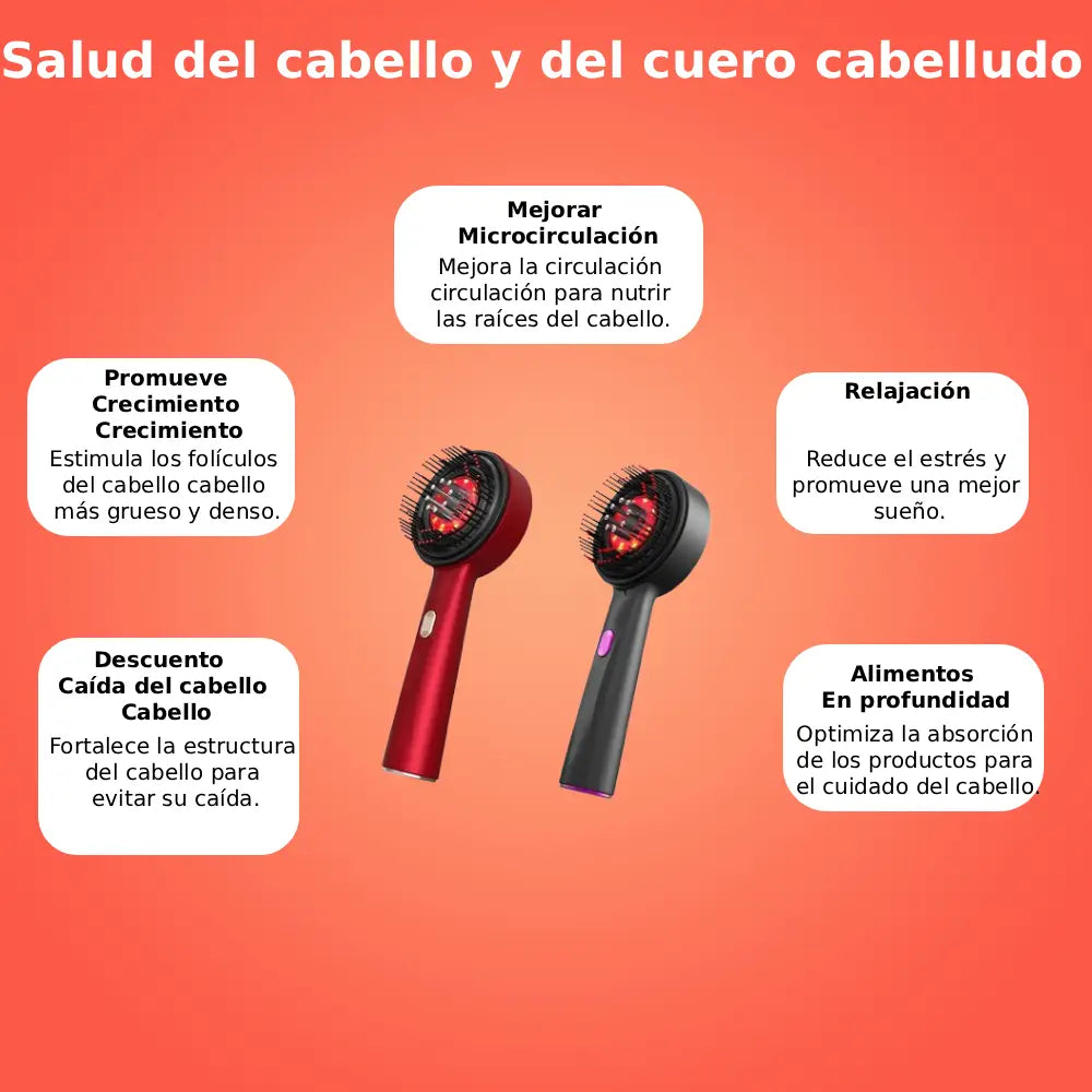 Azura™ | Electric scalp massage comb - Red light and oil applicator - Anti-hair loss and hair growth